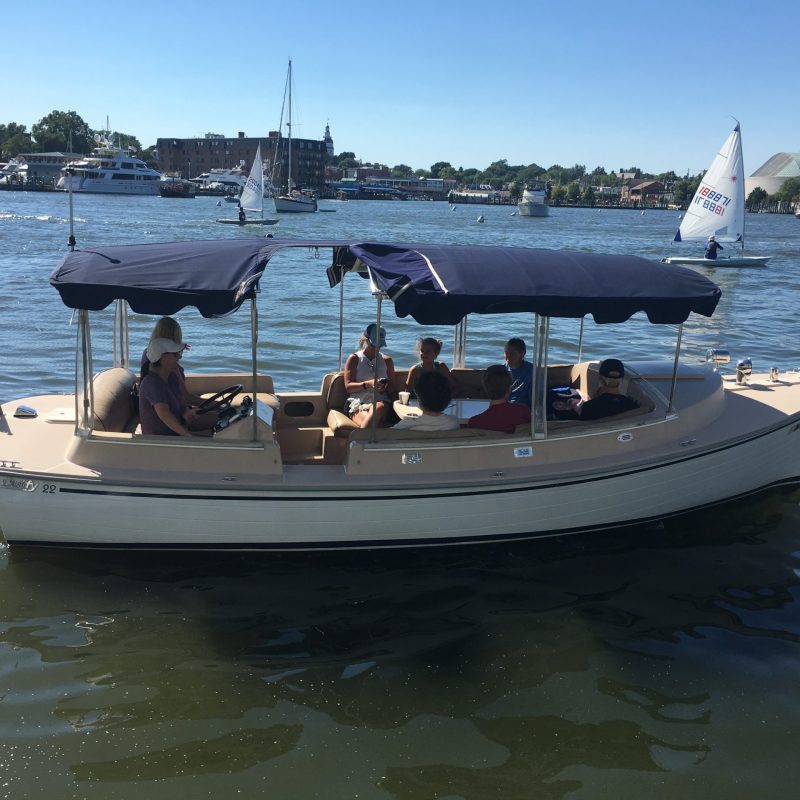 a small boat in a body of water